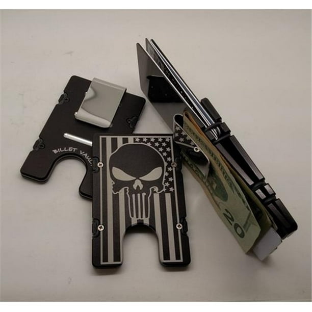 Black Billet Aluminum Wallet/Credit card Holder American Flag RFID protection